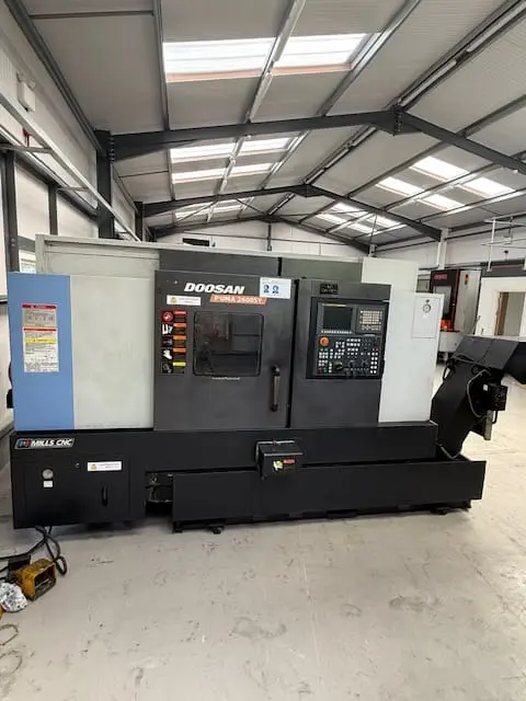 Doosan CNC lathe machine in an industrial workshop